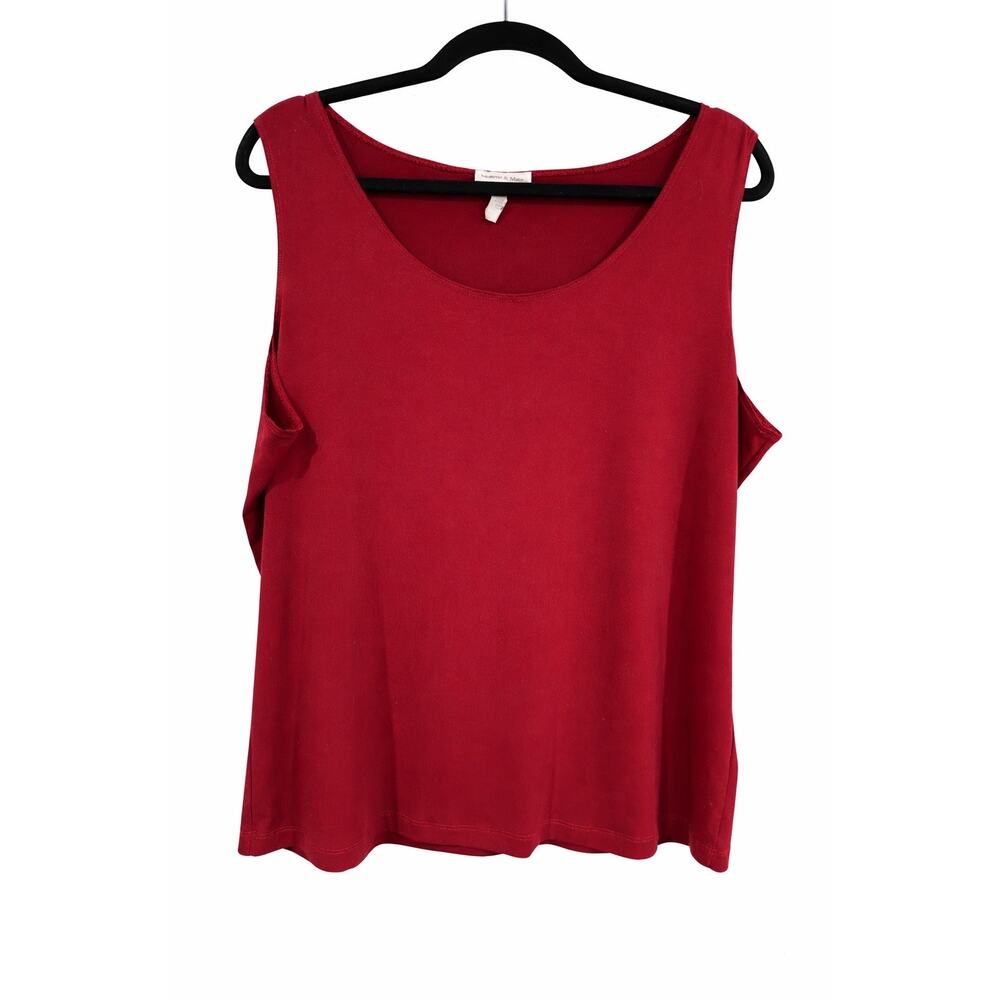 Monroe & Main 1X Burgundy Red Sleeveless Tank Plus Stretch Layering Top‎